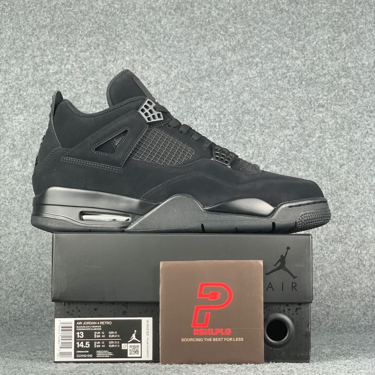 black cats jordans size 4