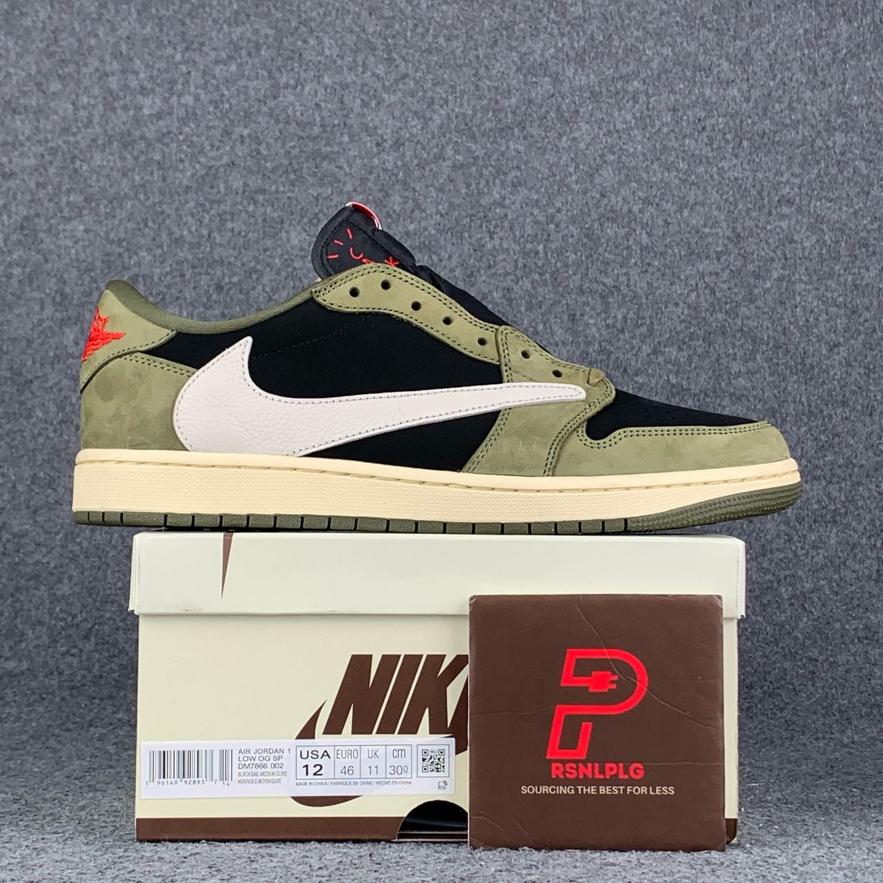 Custom Travis Scott x Air Jordan 1 Low OG SP 'Black Olive'