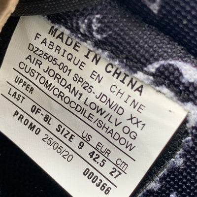 Custom Air Jordan 1 Low LV OG “Crocodile/Shadow”