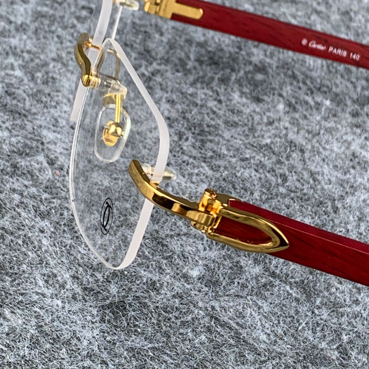 CT0052O Gold Rimless Eyeglasses with Wood Temples – Prsnlplg