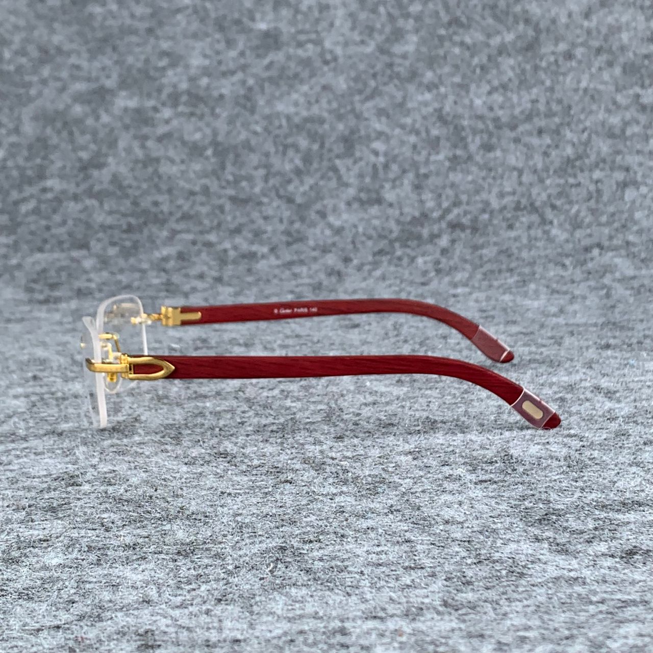 CT0052O Gold Rimless Eyeglasses with Wood Temples – Prsnlplg