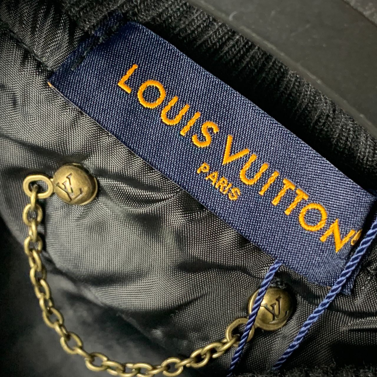 LV Varsity Leather Jacket 'BLACK'