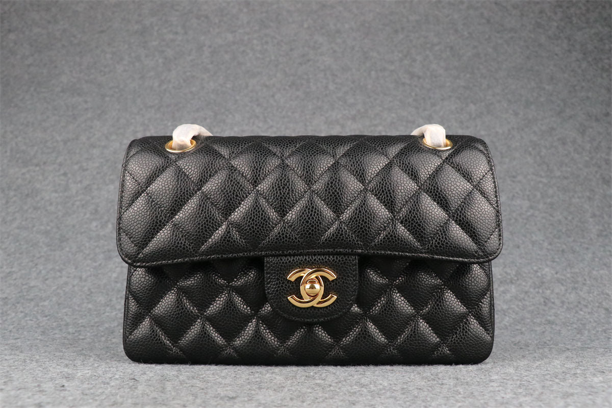 CC Small Classic Flap Bag Black Caviar