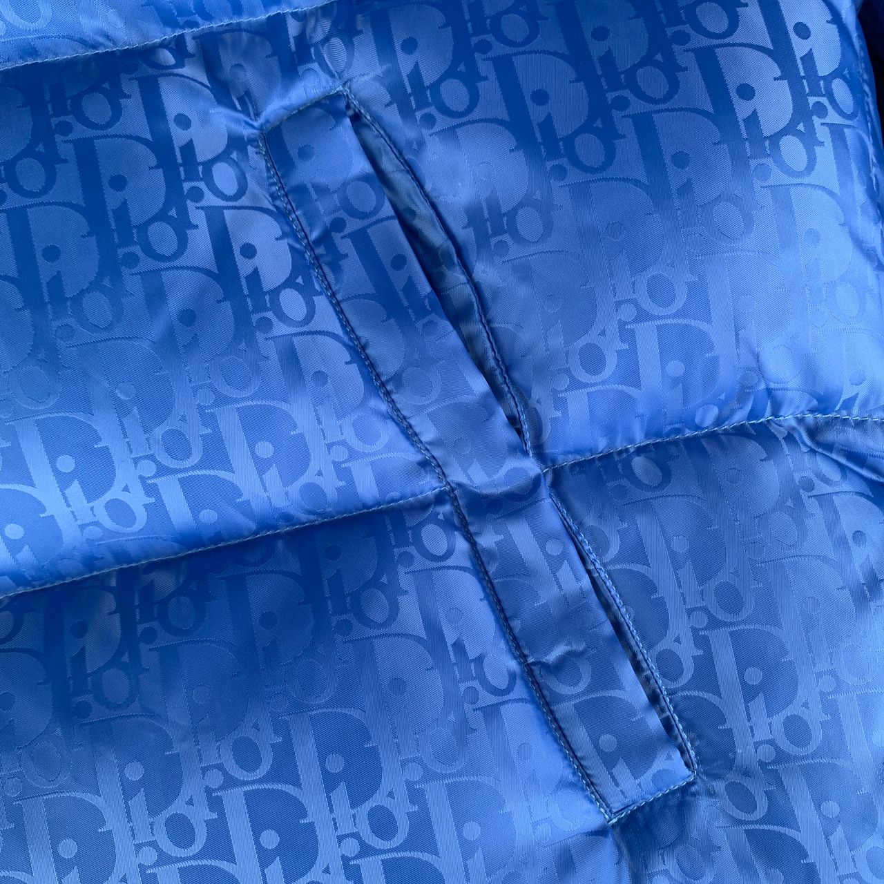 Dior Oblique Down Jacket in Blue Technical Jacquard