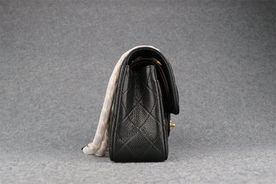 CC Small Classic Flap Bag Black Caviar