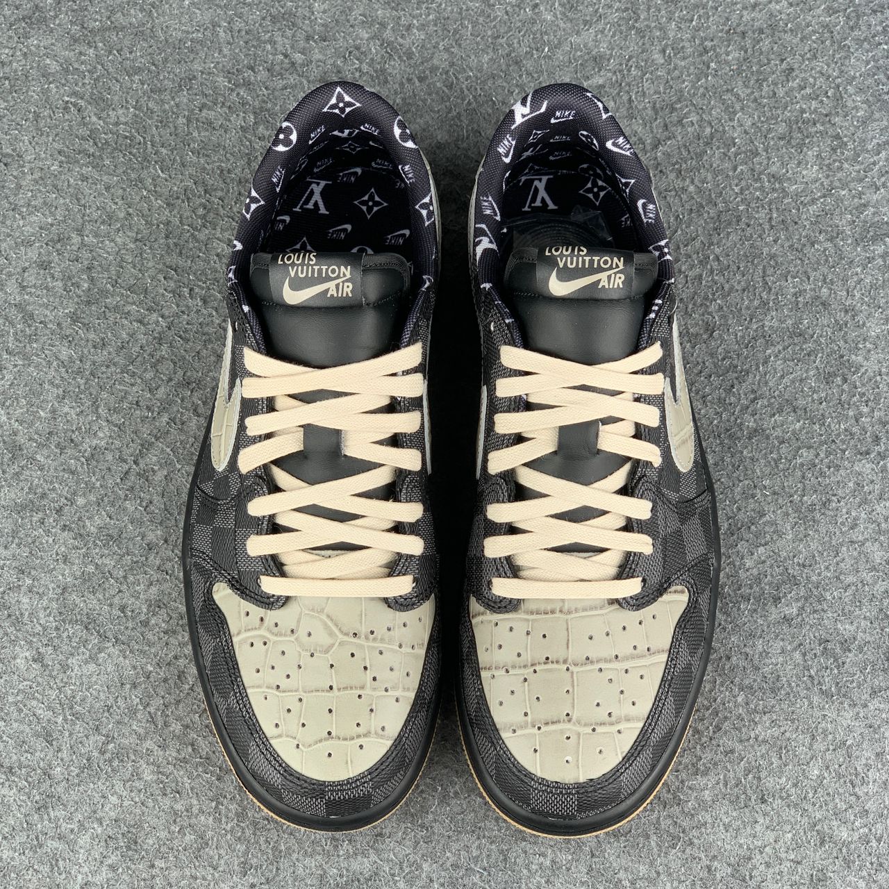 Custom Air Jordan 1 Low LV OG “Crocodile/Shadow”