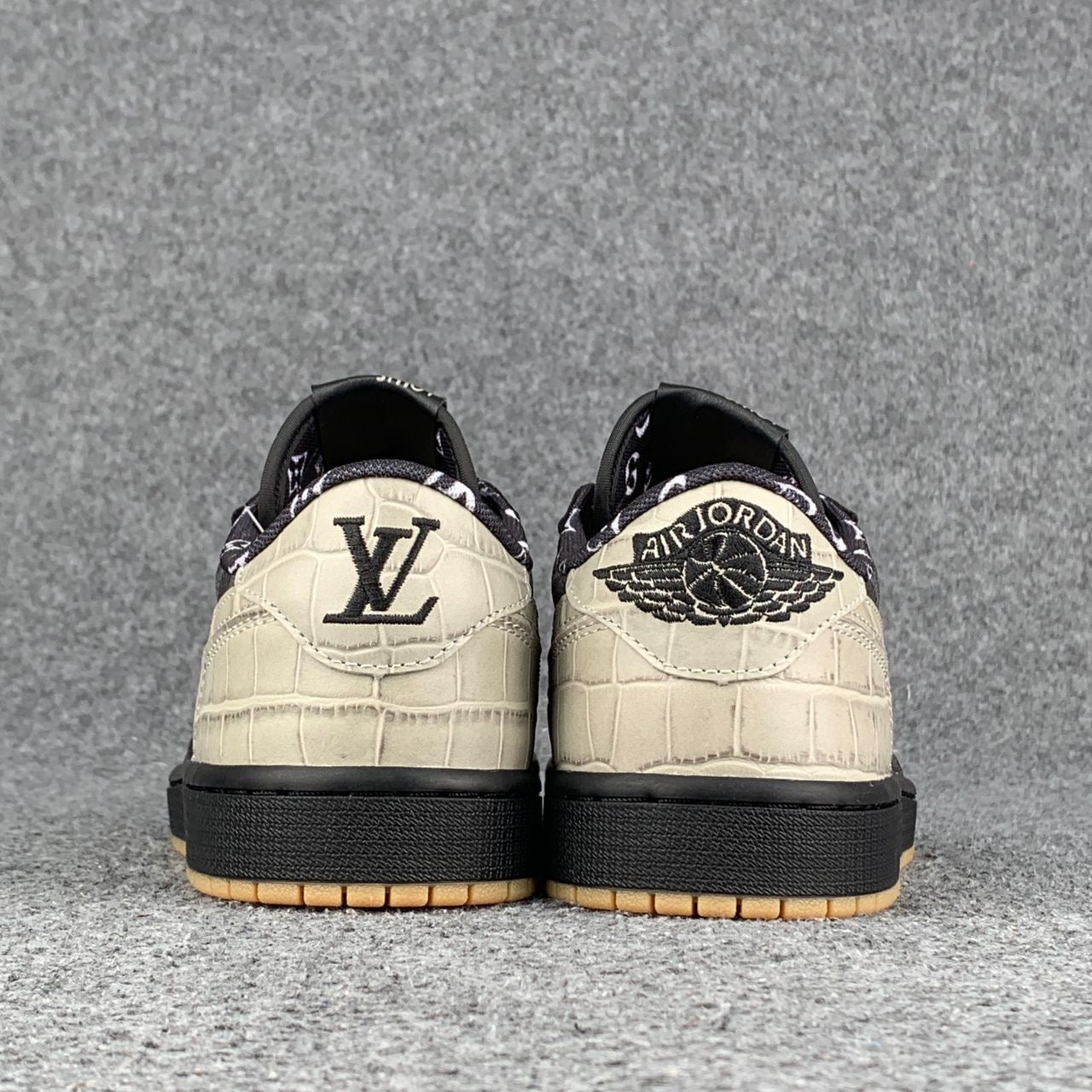 Custom Air Jordan 1 Low LV OG “Crocodile/Shadow”