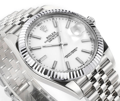 Stainless Steel & White 41MM Watch