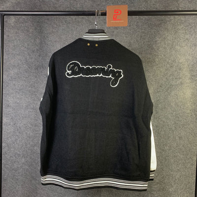 LV Varsity Leather Jacket 'BLACK'