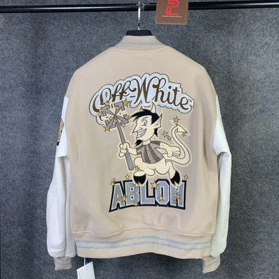 OW x AC Varsity Jacket 'Cream/White'