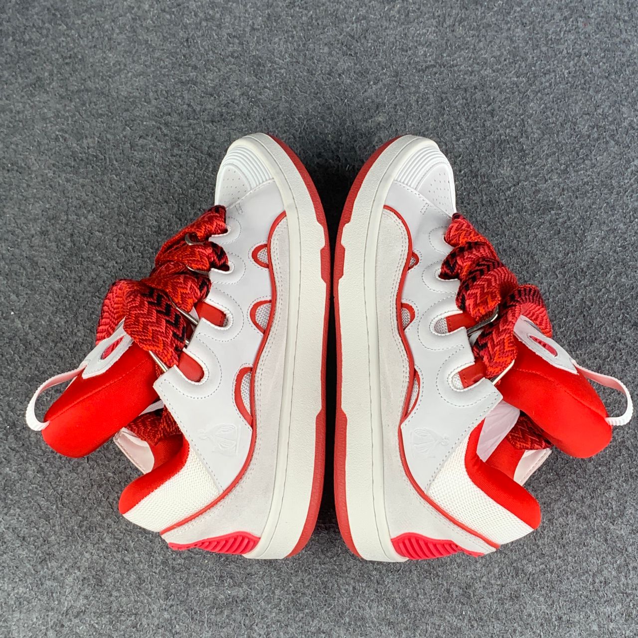 Lanvin Curb Sneakers 'White Red'