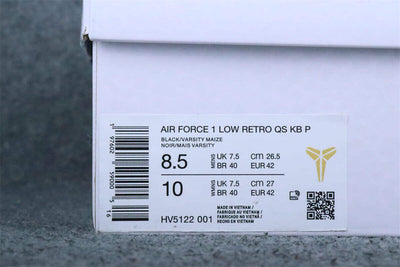 Kobe Bryant x Air Force 1 Low 'Lakers Away' Numbered