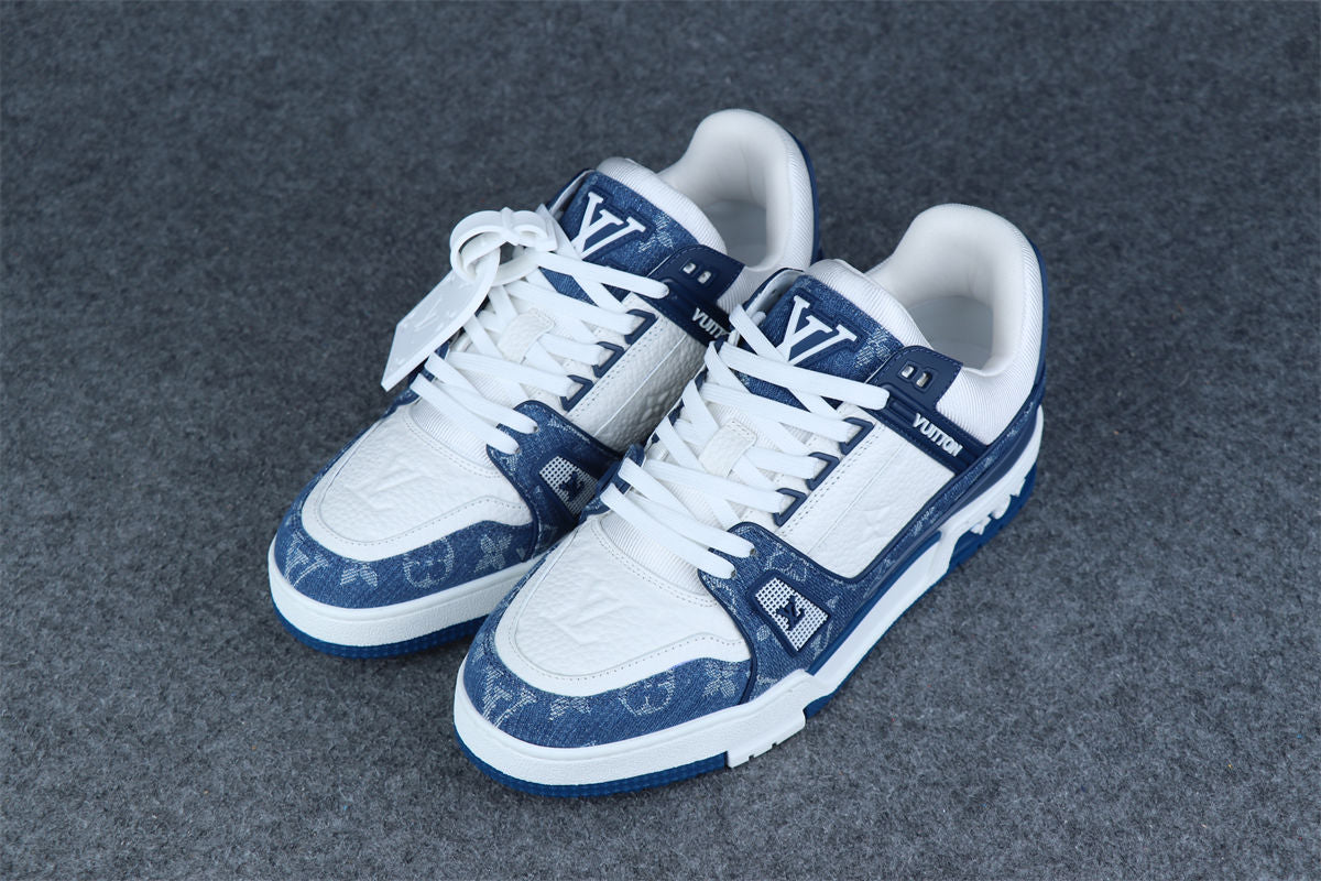 LVt Trainer Monogram Denim 'White Blue'