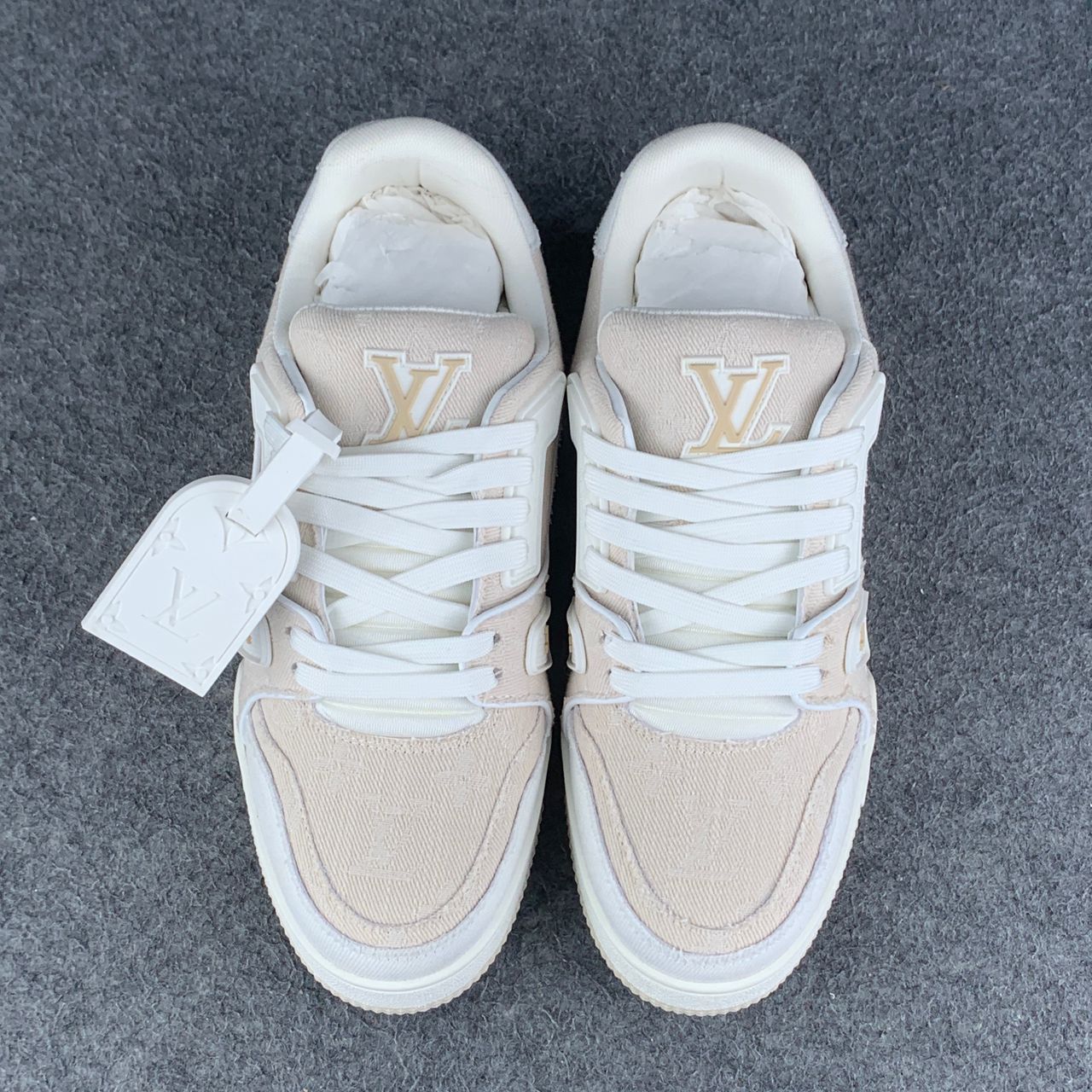 LV Trainer Beige Monogram Denim