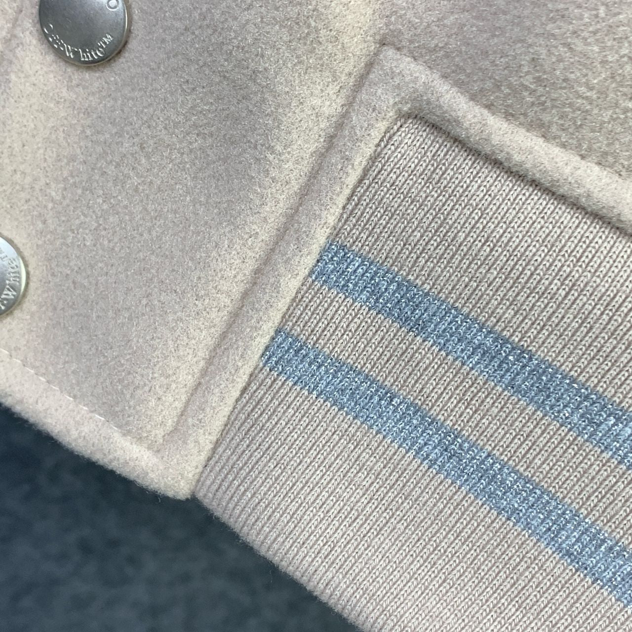 OW x AC Varsity Jacket 'Cream/White'