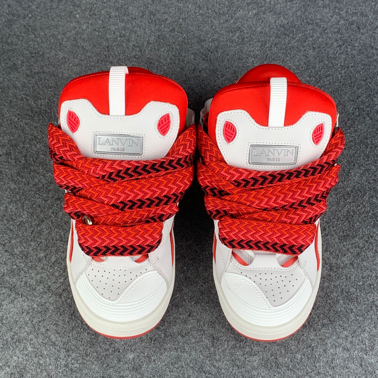 Lanvin Curb Sneakers 'White Red'