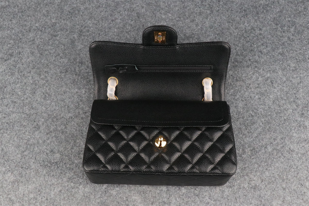 CC Small Classic Flap Bag Black Caviar