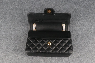 CC Small Classic Flap Bag Black Caviar