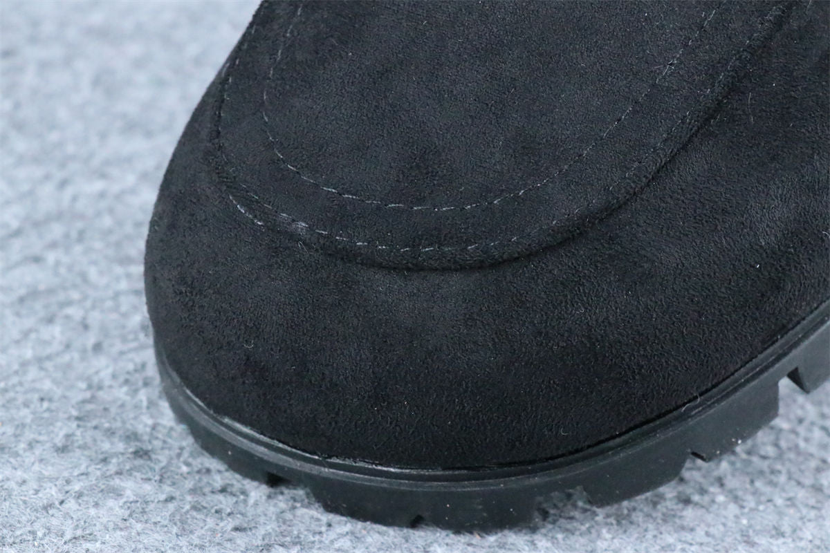 PRD Triangle Logo-Plaque Shearling Backless Loafer