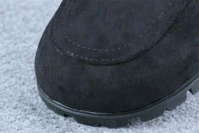 PRD Triangle Logo-Plaque Shearling Backless Loafer