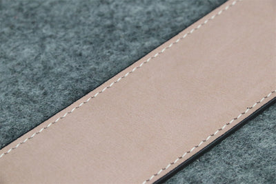 GG Leather Belt with Double G Buckle, 1.5” Width ‘Brown’