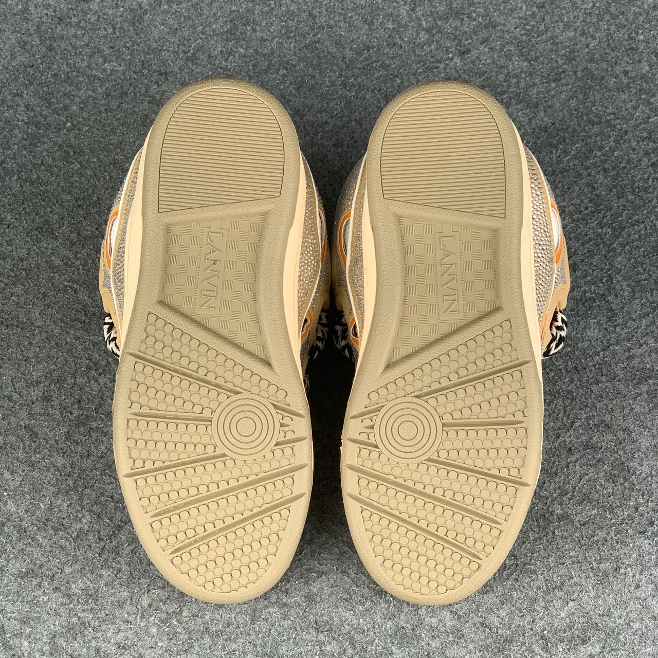 Lanvin Curb Sneakers 'Brown Rhinestone'