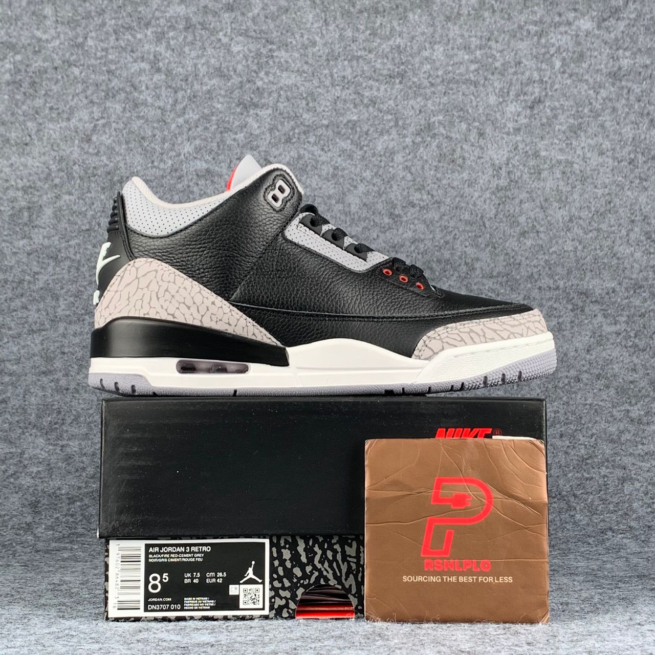 Air Jordan 3 Retro OG 'Black Cement' 2024