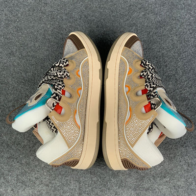 Lanvin Curb Sneakers 'Brown Rhinestone'