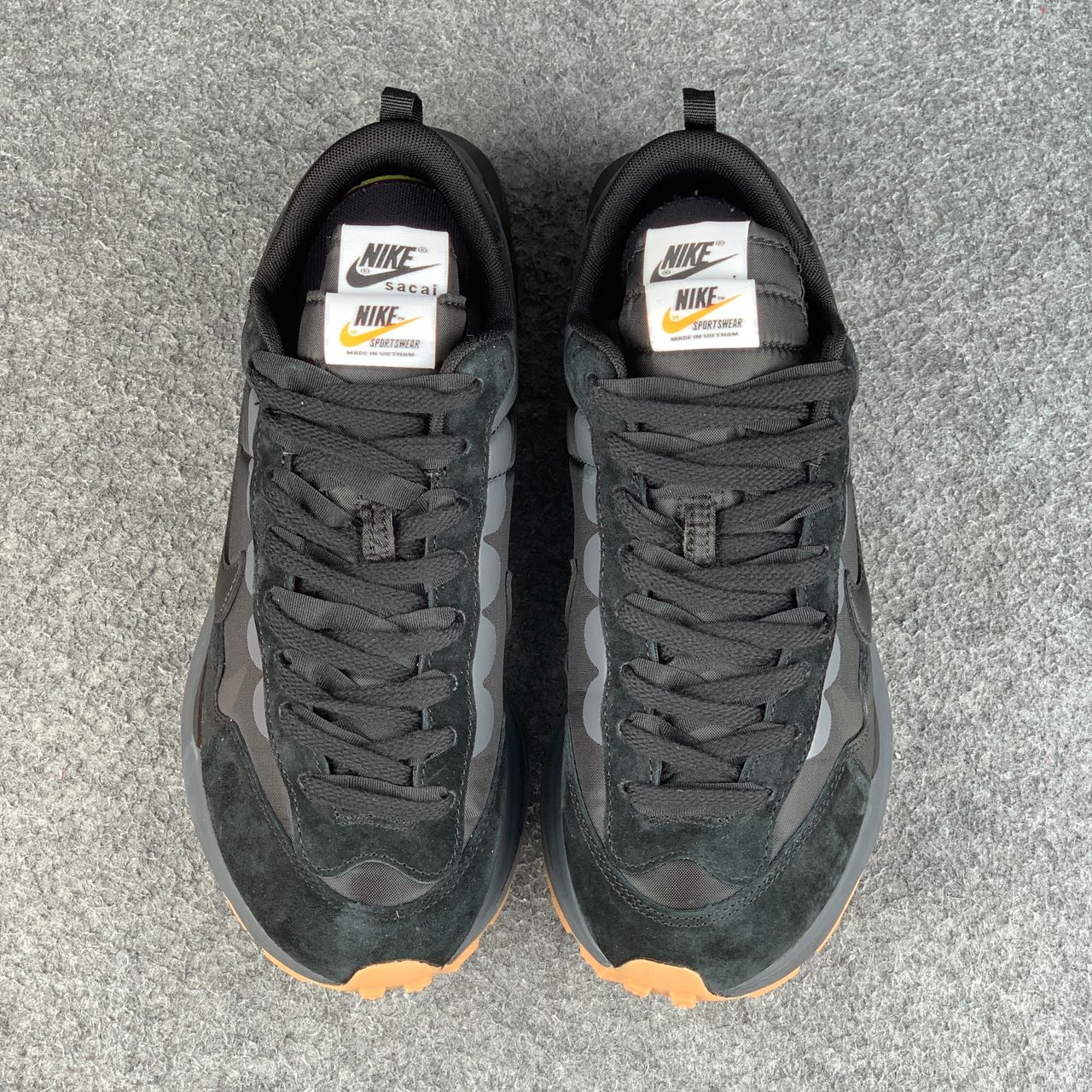 Sacai x VaporWaffle 'Black Gum'