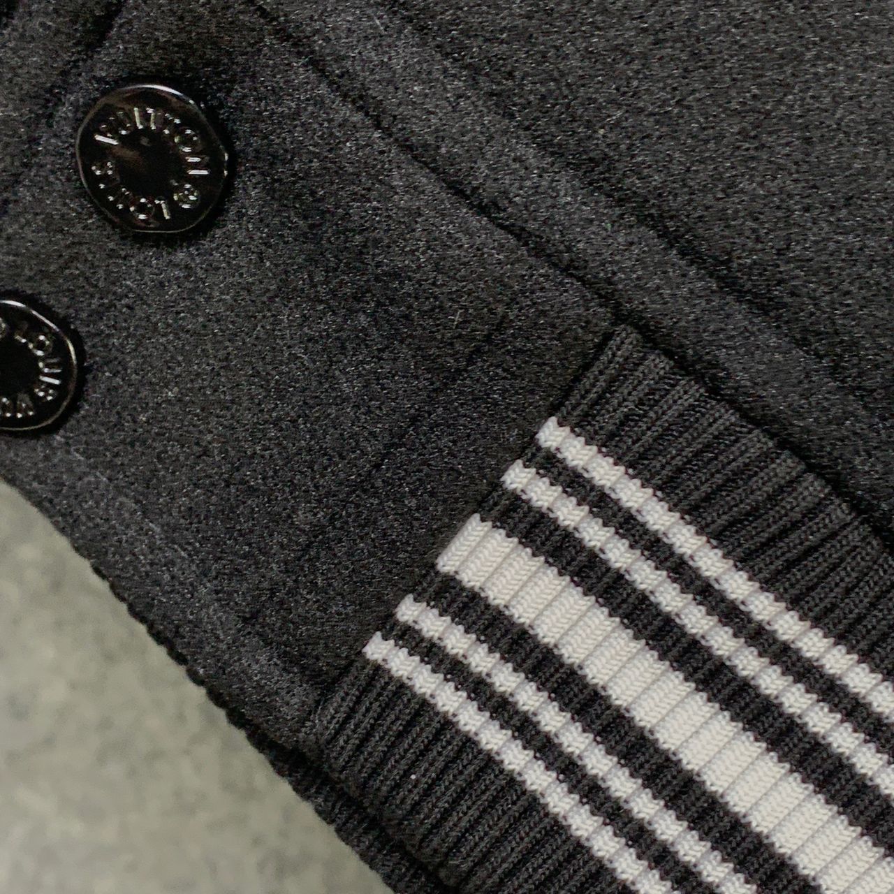 LV Varsity Leather Jacket 'BLACK'