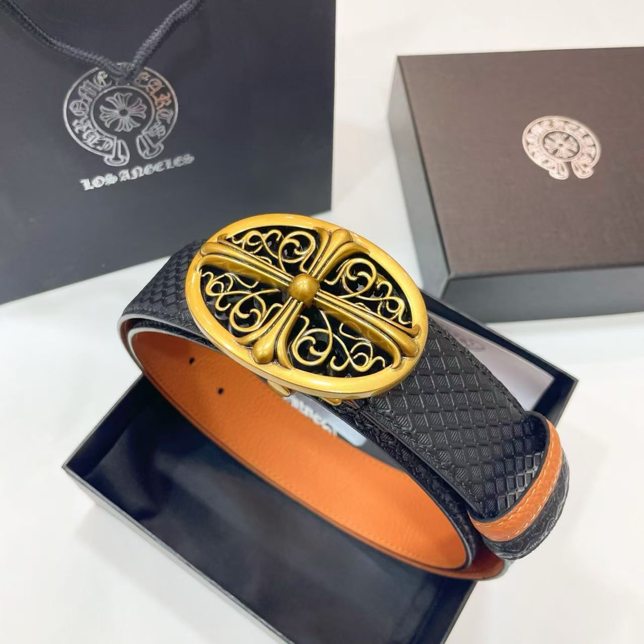 CH Oval Cross Buckle Belt