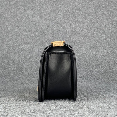 CC Boy Flap Diamond Quilted Small Bag Gold-Tone Black (2018)