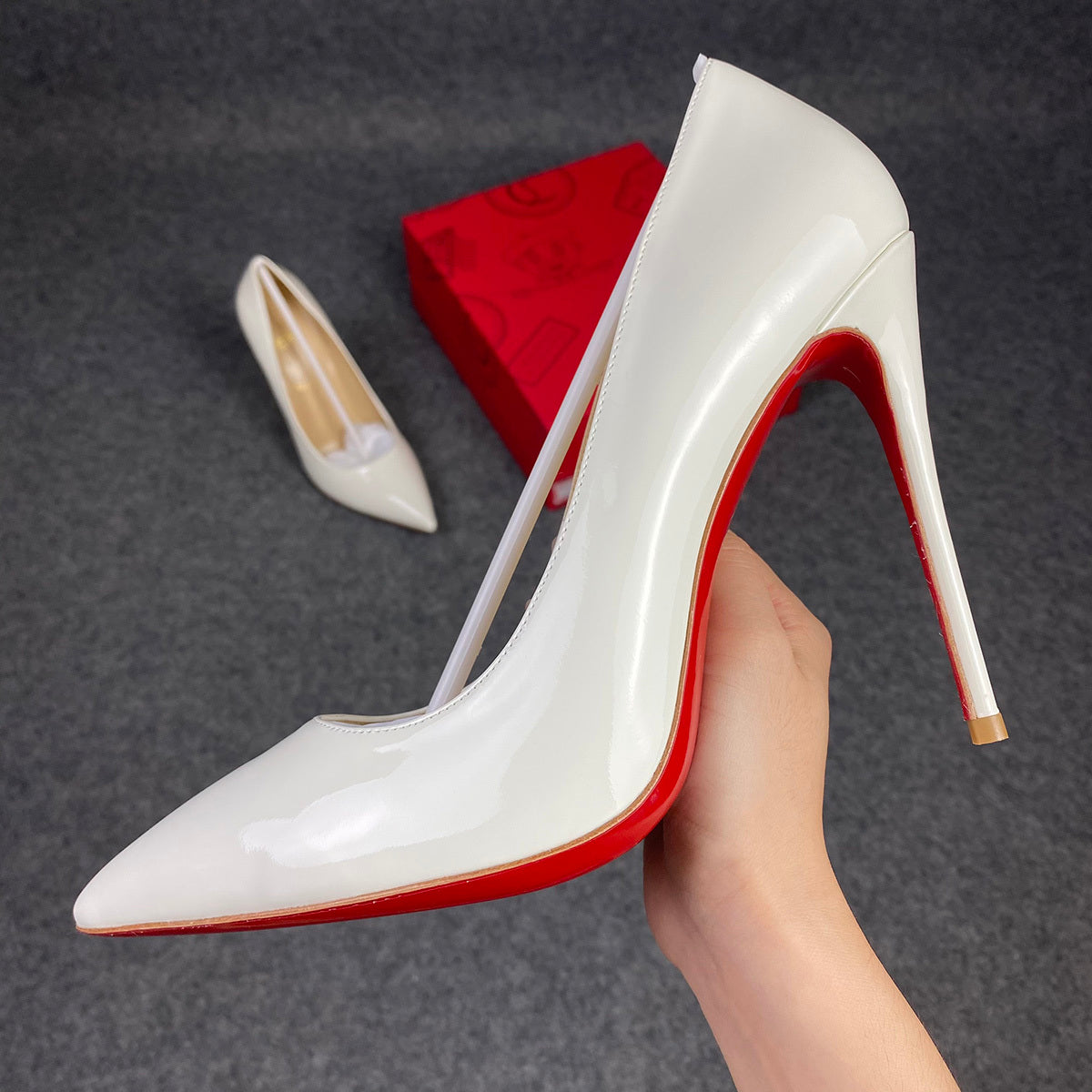 CL So Kate Pump  ‘White’ Patent Leather'