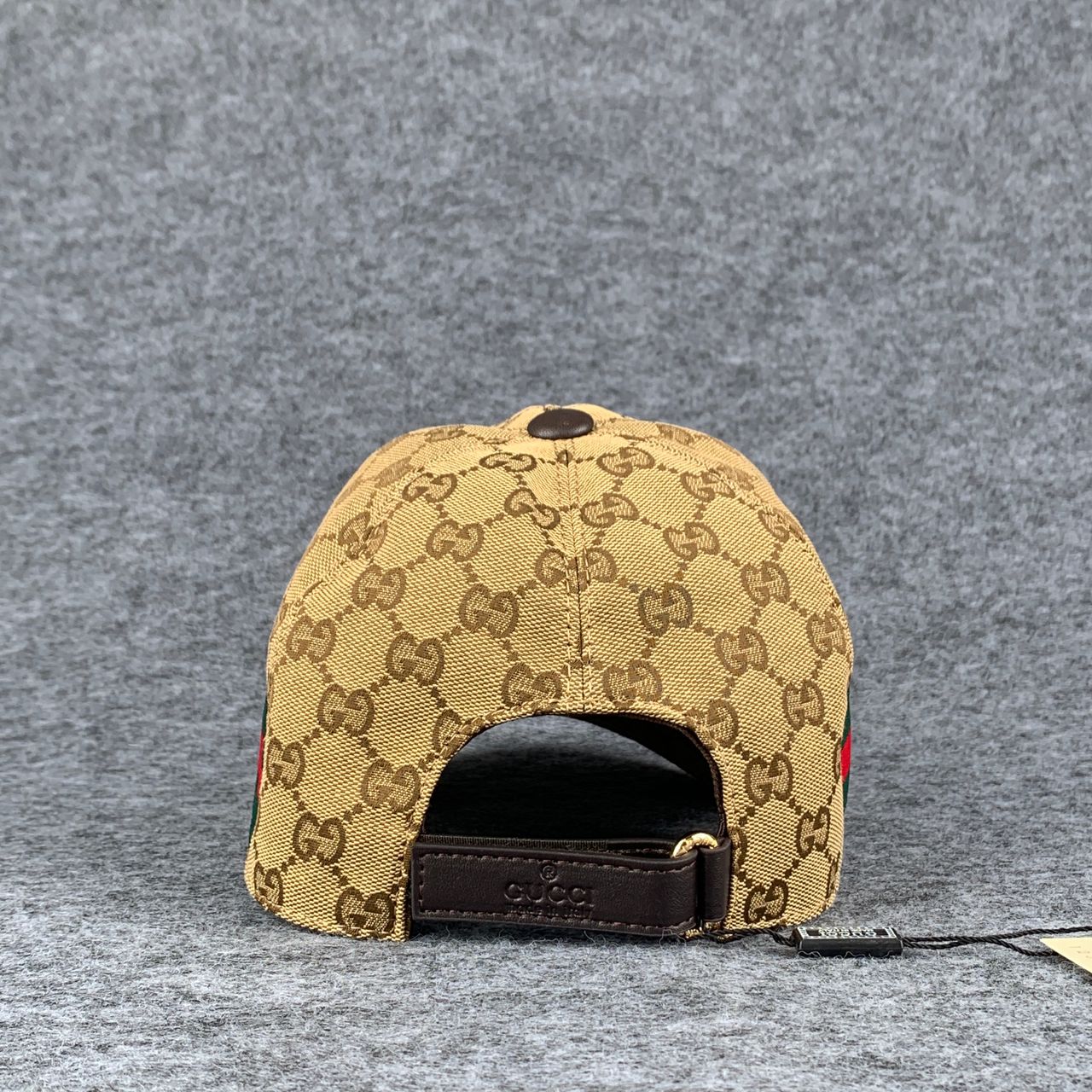 Gucci Beige and Brown GG Canvas Baseball Cap with Signature Web Gucci Original Gg Canvas Baseball Cap With Web - Beige/Brown  main image 3