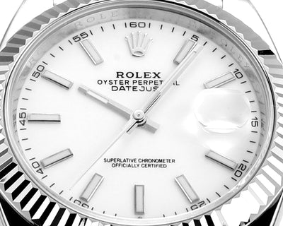 Stainless Steel & White 41MM Watch