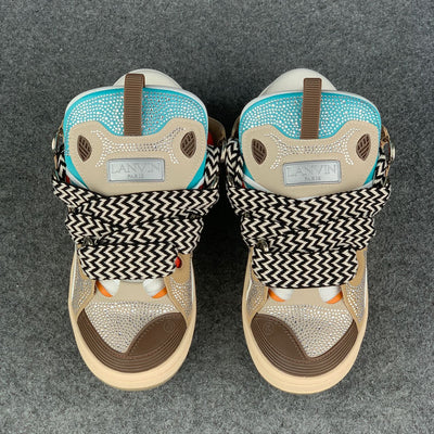 Lanvin Curb Sneakers 'Brown Rhinestone'