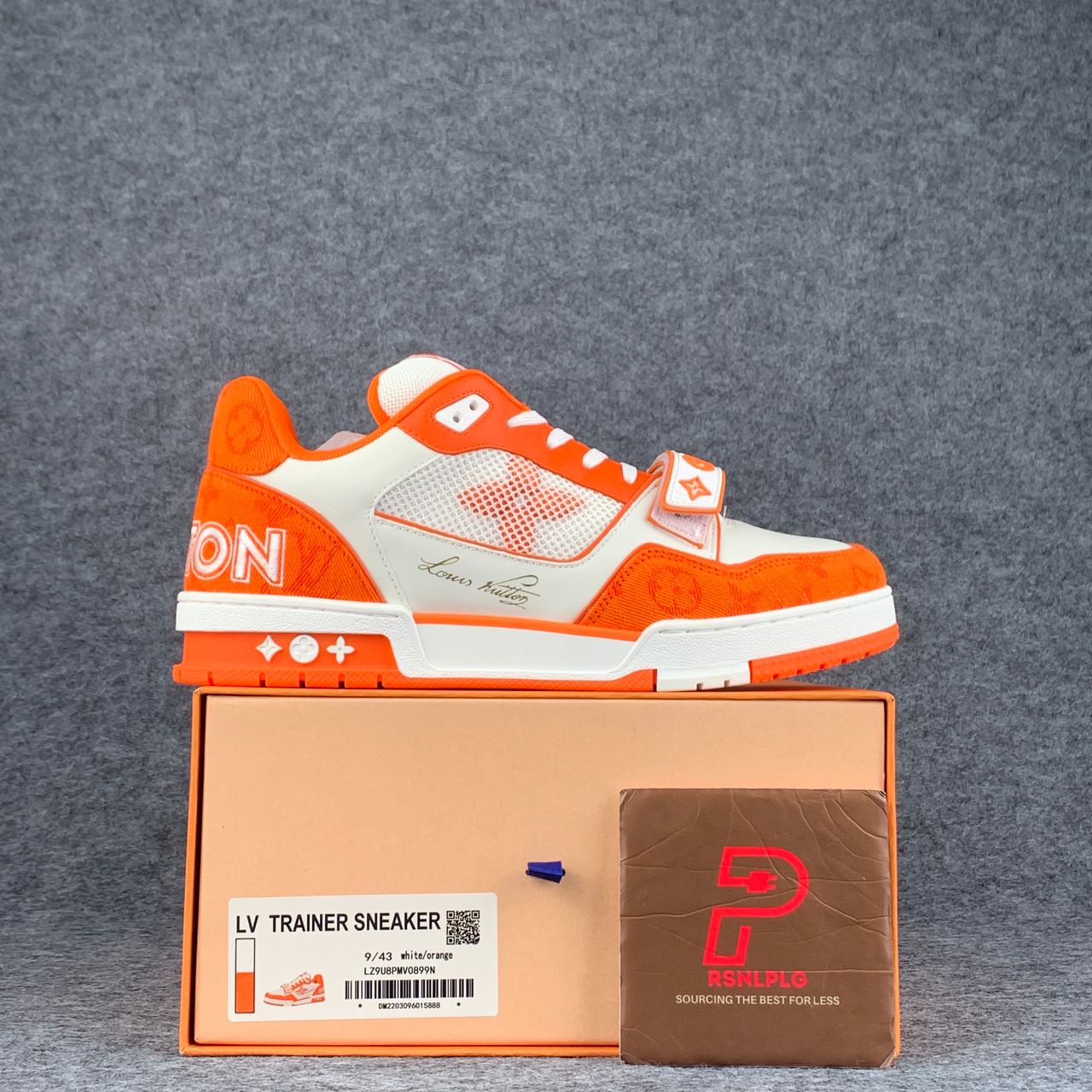 LV Trainer Low ‘Velcro Strap - Orange Monogram Denim’: