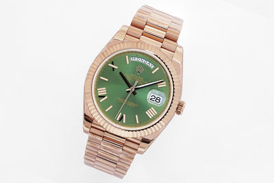 Olive Green & Rose Gold 40MM Watch
