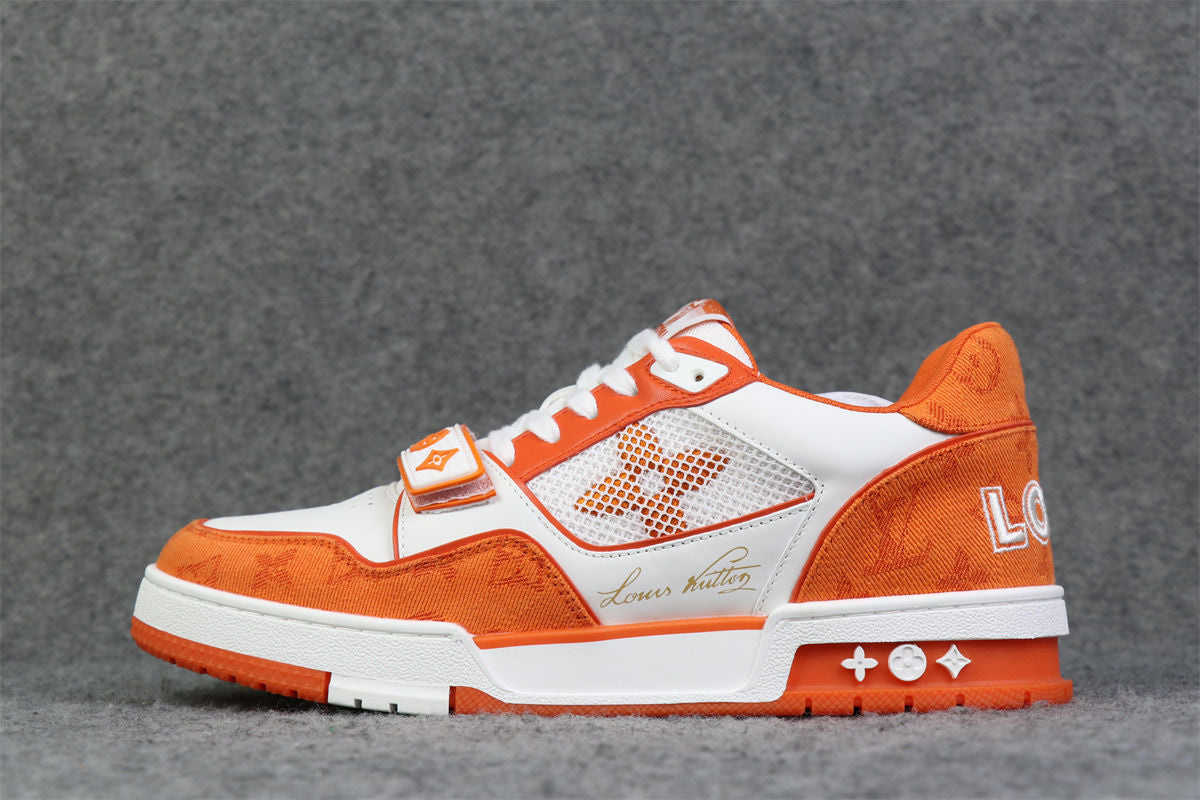 LVT Trainer Low ‘Velcro Strap - Orange Monogram Denim’: