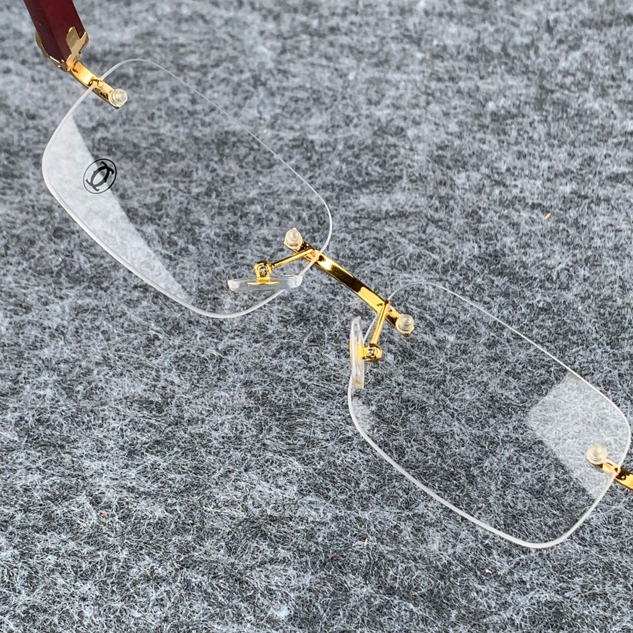 CT0052O Gold Rimless Eyeglasses with Wood Temples – Prsnlplg