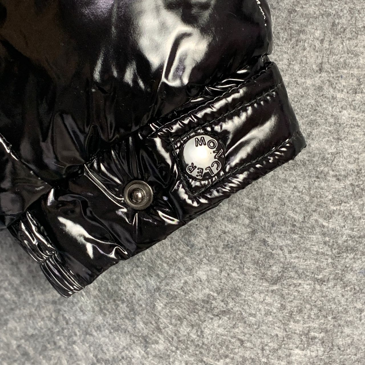 Moncler Maya Hooded Shiny Full Zip Jacket 'Black'