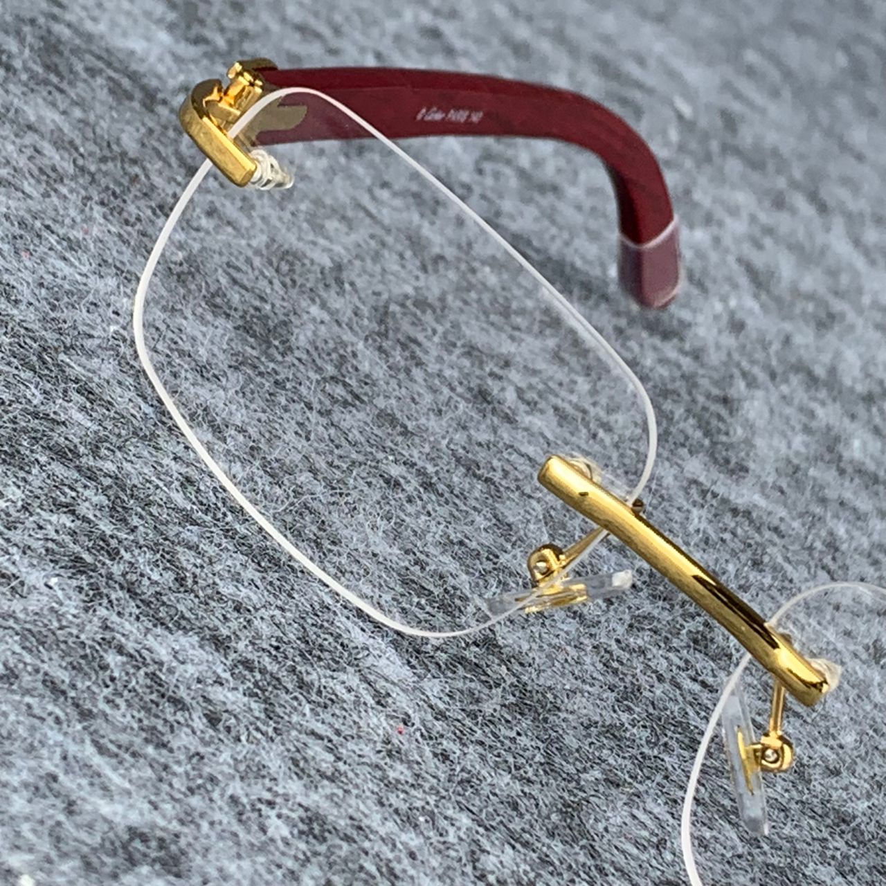 CT0052O Gold Rimless Eyeglasses with Wood Temples – Prsnlplg