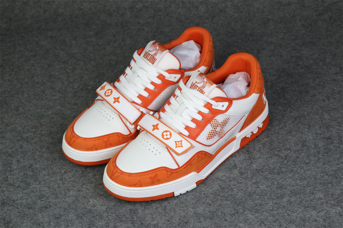 LVT Trainer Low ‘Velcro Strap - Orange Monogram Denim’: