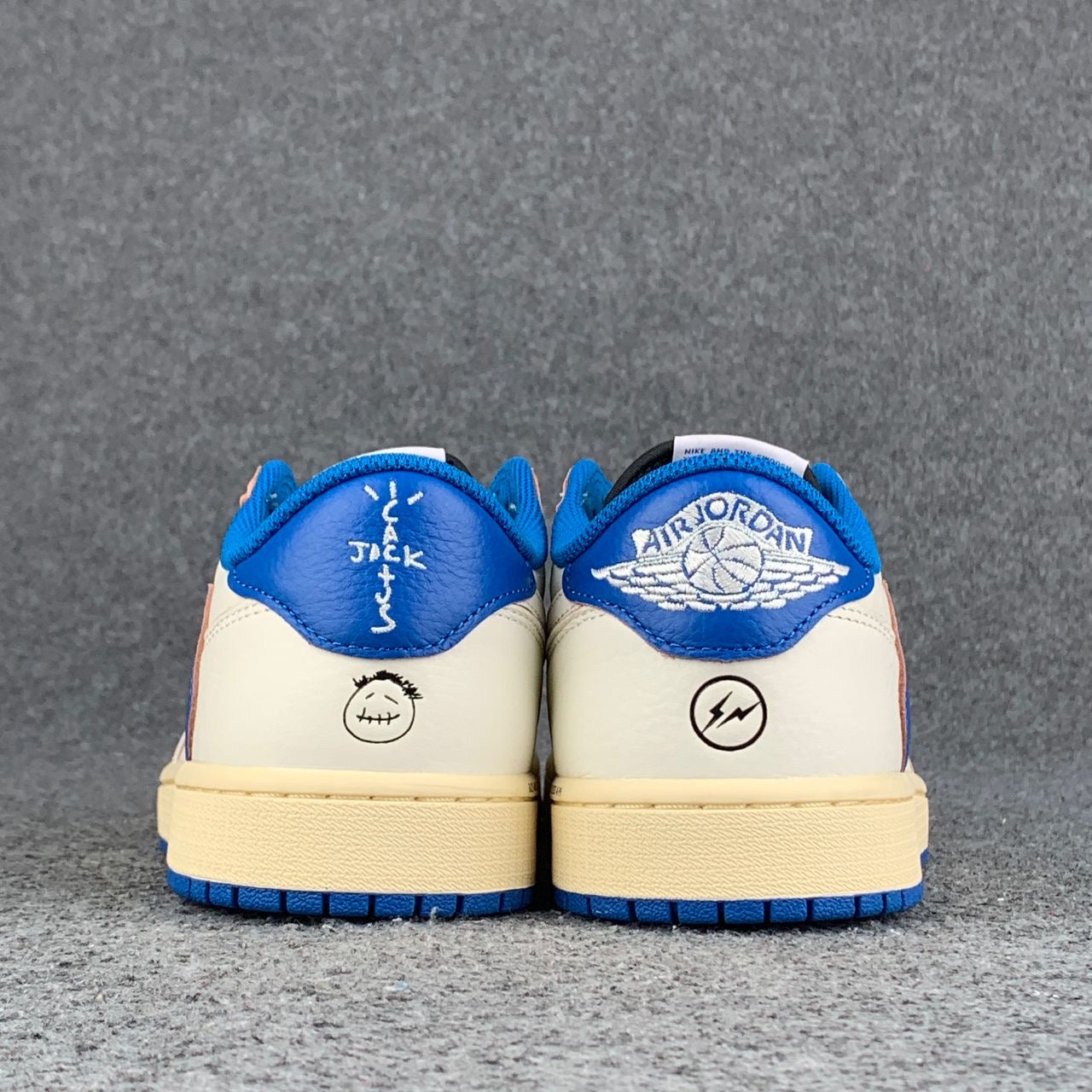 Fragment Design x Travis Scott x Air Jordan 1 Retro Low OG SP 'Sail Military Blue'