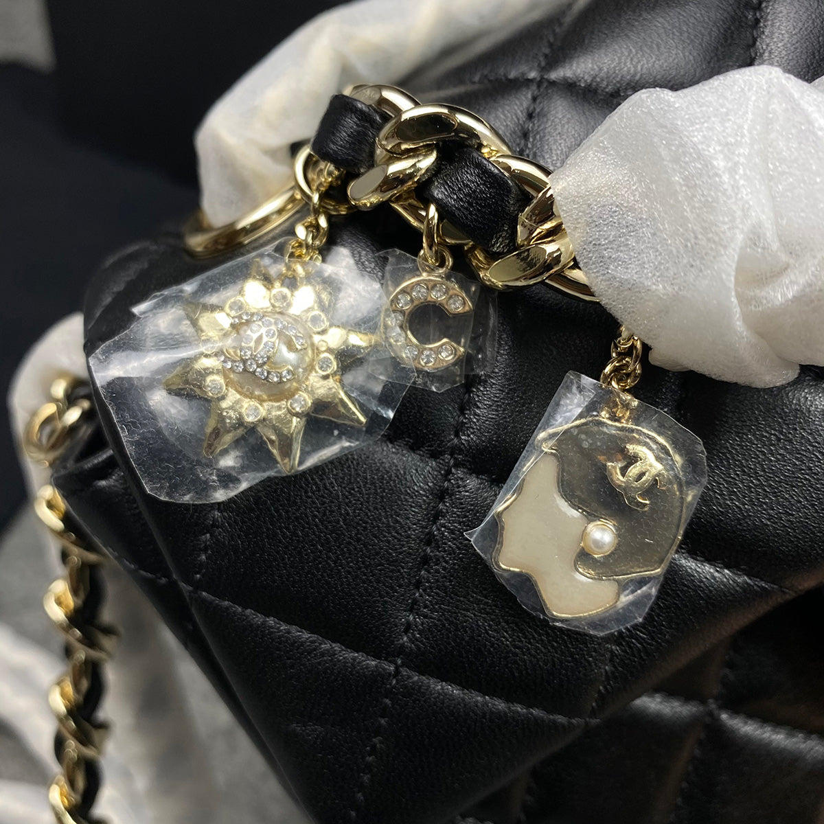 CC Coco Charms Flap Bag Black