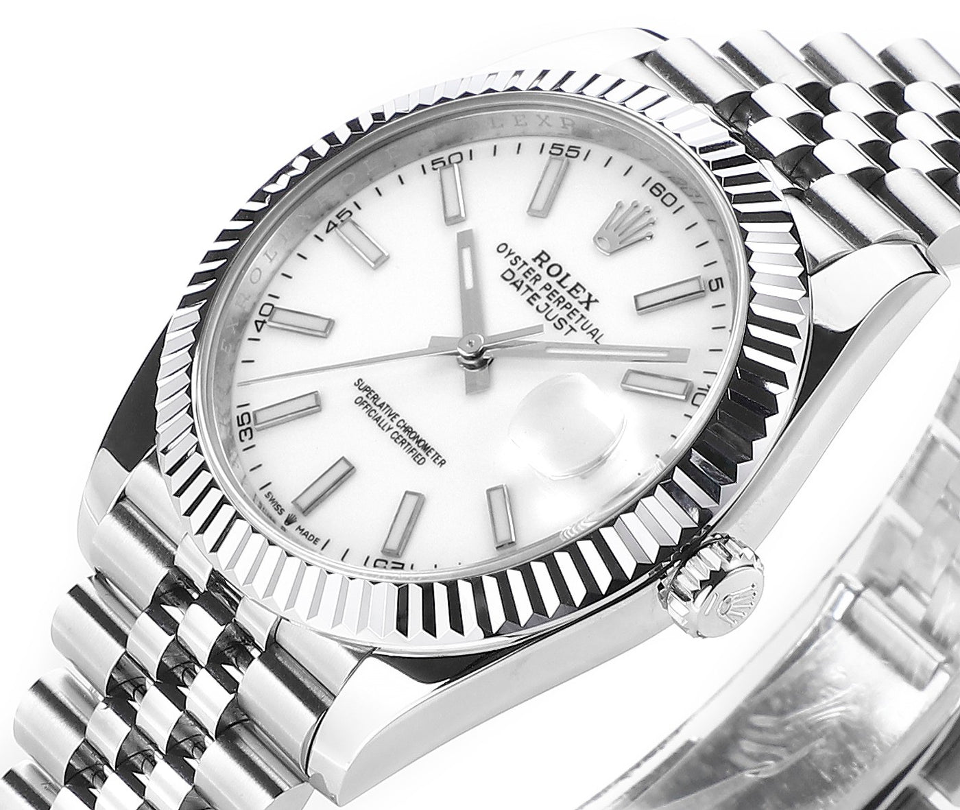 Stainless Steel & White 41MM Watch
