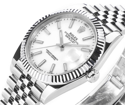 Stainless Steel & White 41MM Watch