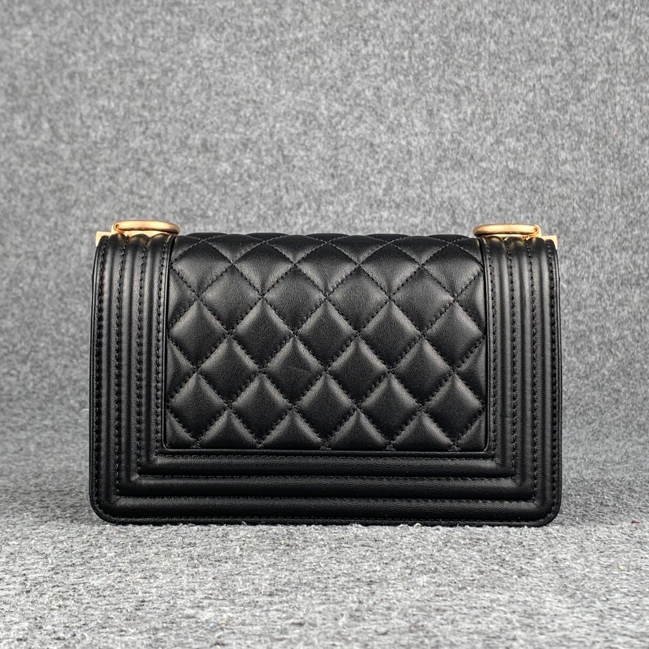 CC Boy Flap Diamond Quilted Small Bag Gold-Tone Black (2018)