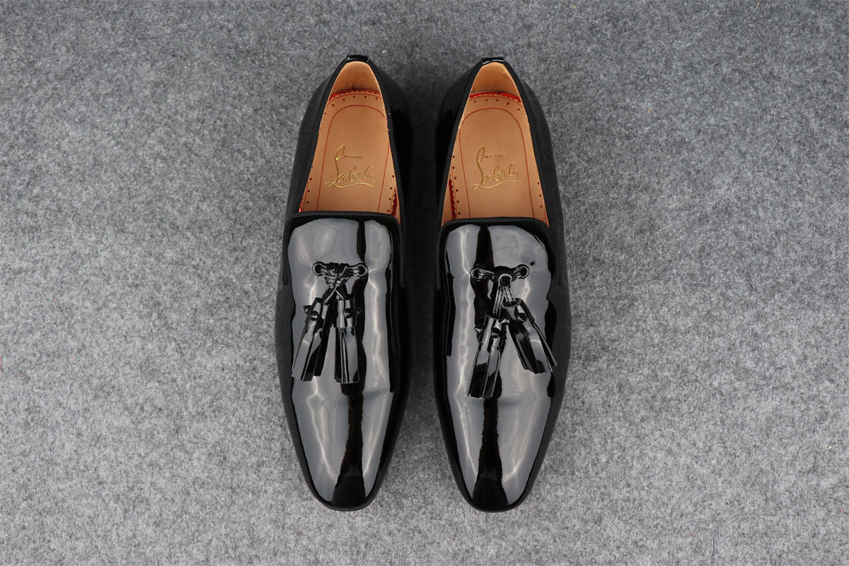 CL Dandelion Tassel Loafers ‘Black Patent Leather'