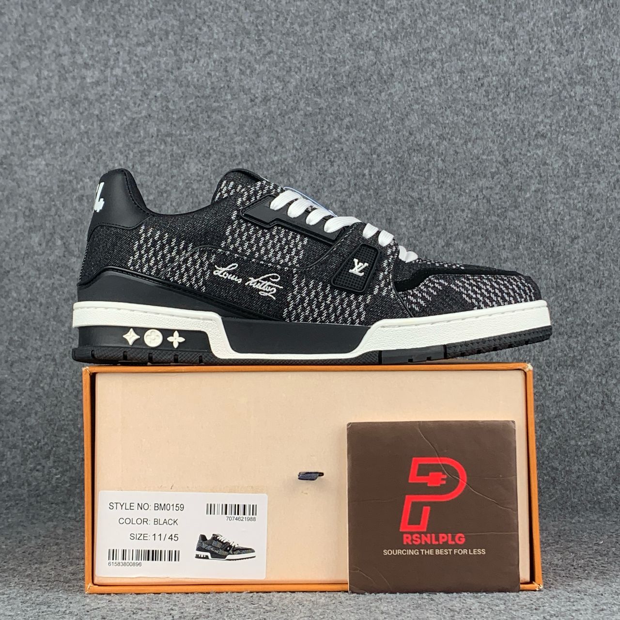 LV Trainer “Black Damier 3D Denim”